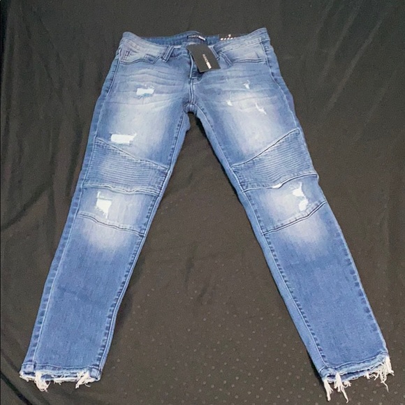 Fashion Nova Street Racer Moto Ankle Jeans Size 7 - Picture 5 of 6